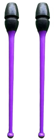perfk Lot de 2 bâtons de Gymnastique, équipements d'entraînement en Caoutchouc pour Enfants et Adultes, bâtons rythmiques connectables, 35cm