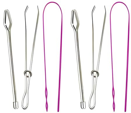 XENQITO 6 Pcs Strumento per Cucire con Infila Ago, Infila di Ricambio Flessibile con Coulisse, Infila Ago a Mano in Plastic, Mollette per Cucito, Infila Ago Automatico, Infila Piatta