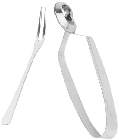 SHINEOFI Set 2 Pezzi Pinze per Lumache in Acciaio Inox Forchetta, Clip Anti-scottatura per Frutti di Mare, Morsetto Ergonomico per Servire Escargot in Cucina e Barbecue