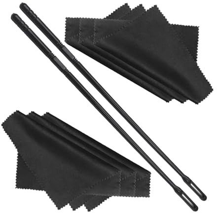 QUXVUIS Flute Cleaner With Two Rods And Cloth Takes Care Of Flute Interior For Optimal Sound Performance Can Clean. Accessories With 6 Polishing Cloths