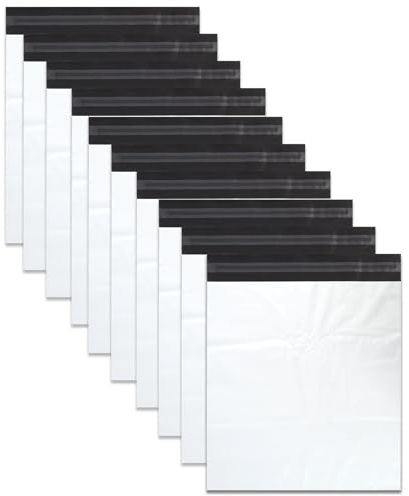 Bolsas de envío 50x60 cm lote de 10 – Plástico opaco autoadhesivo – Para ropa, zapatos, paquetes – Impermeables y resistentes – Para tiendas online, correos – Blanco