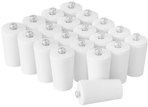 ECENCE Anschlagpuffer Stopper für Rollladen, 20er Set 40mm inkl. Schraube Weiss, Endanschlag, Rollladen Schutz komplett