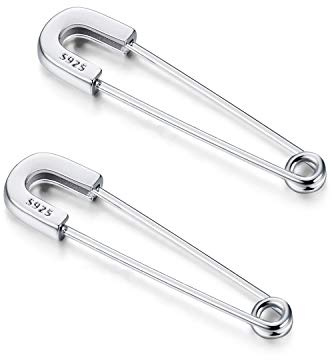 CHIC & ARTSY Orecchini a spilla di sicurezza, in argento Sterling 925 graffetta orecchini moda cartilagine orecchini donna pin