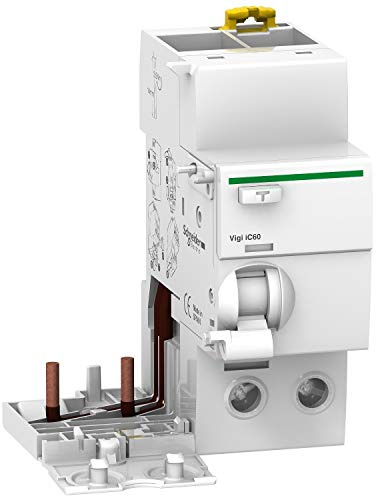 Schneider Electric A9V61263 Acti 9 Vigi Ic60 Bloc additionnel différentiel - 2 pôles 63 A - 30 mA - Type oui