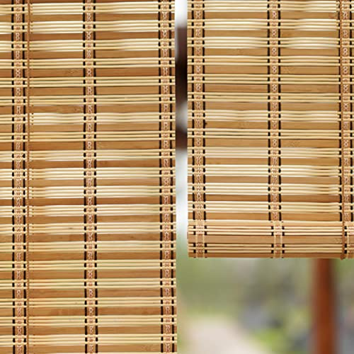 Tenda a Rullo in Bambù Naturale, Tapparella Avvolgibile Tessuta a Mano per Interni/Esterni, Finestre/Cancello/Giardino/Veranda (W60xH180cm/24x71in)