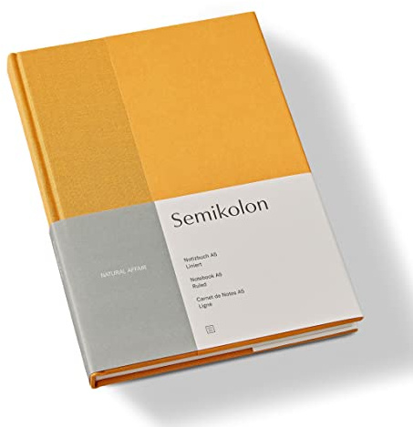 Semikolon 368727 Notizbuch Natural Affair A5 liniert - 176 Seiten, cremeweißes Papier - Lesezeichen - Golden Hour