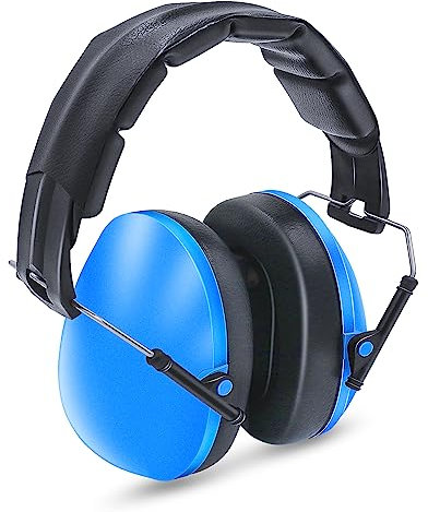 Lookka Casque Anti Bruit Enfant, Casque Pliable Réglable Confortabl, Serre-tête Souple pour Milieu Bruyant ou Stressant-Bleu