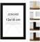 JCNORD Schwarzer MDF Holz Bilderrahmen 13x18 cm mit bruchsicherem Acrylglas | Moderner Fotorahmen für Wände und Tische