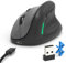 Mouse Verticale con Filo 3 modalità [Bluetooth 5.1, 2.4G, cablato] Mouse Ergonomico Verticale, 4800 DPI a 5 Livelli Regolabili, Ricarica Rapida, Mouse Verticale Wireless per Laptop Desktop PC Macbook