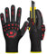KAYGO Guanti da lavoro anti impatto con protezione TPR, Resistente al taglio Livello C, Rivestito in nitrile, Buona presa, Ideale per Costruzione, Carpentiere, DIY, KG30N (Nero Rosso, L, taglia 9)
