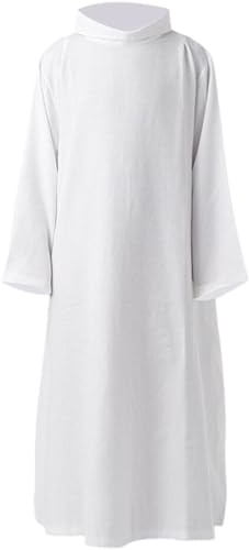 Túnica Sacerdotal Blanca para Hombre, Túnica Larga para Iglesia Católica, Disfraz De Halloween, Sotana De Clérigo, Católica, Trajes De Pastor