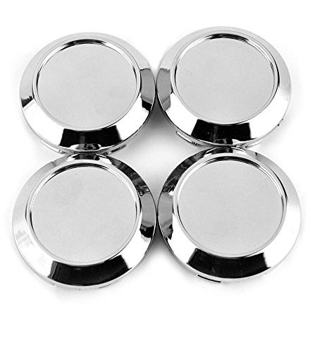 RhinoTuning 4 Stück Satz 60mm Radkappe OD 60mm ID 56mm Nabenkappen Radnabenabdeckungen Alloy Nabenabdeckungen Kompatibel mit Work Meister (Silber)