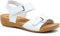Pavers Women's Touch Fastening Flat Sandals in White - Sling-Back & Open Toe Silhouette - Microsuede Shoes - Ladies Footwear - Size UK 4 / EU 37