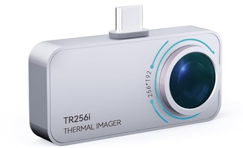 MiLESEEY TR256i Caméra d'imagerie thermique pour Android Type-C, boîtier entièrement métallique 20 g, plage de mesure -15 °C ~ 600 °C, résolution 25 Hz 256 x 192, 3 mesures de chaleur et 6 palettes