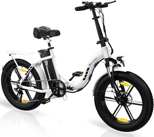 EVERCROSS EK6 Elektrofahrräder Erwachsene, faltbares E-Bike mit 20 x 4,0 Breiten Reifen, E Bike Mountainbike mit 7 Gang Getriebe, 48V 15AH Akku, 250W Motor, 33,2kg Gewicht, Doppelstoßdämpfern