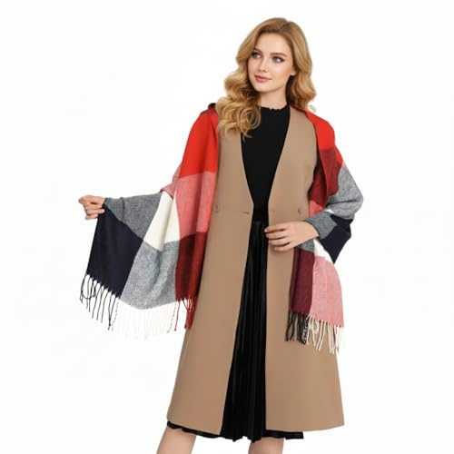 Good Nite Bufanda Pañuelo Cuello Mujer Invierno Otoño Fular Hombre Cuadros Elegante Chal Mujer Pasminas Moda Suave Cálido 200x60cm