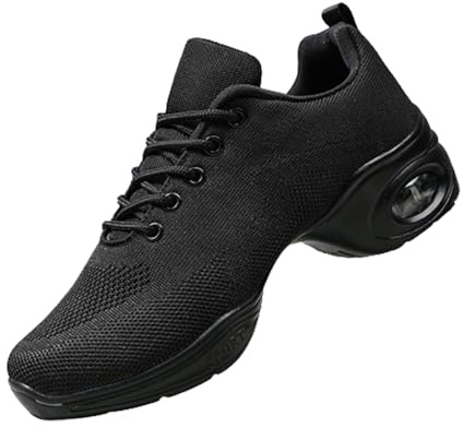 Blissbuilt Dance sportskor dam jazz dans sneakers bekväma dansskor lätt andningsbar dam plattform sko utomhus nät träningsskor för gym sport aerobics cheerleading, träning dans