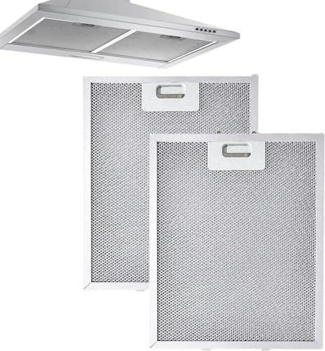 Range Hood Filters Lot de 2 filtres à graisse en métal pour hotte aspirante, dimensions : 320 x 260 x 9 mm. Filtres à graisse en maille métallique robuste pour votre hotte aspirante de cuisine.