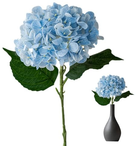 Ortensie artificiali, ortensie artificiali, ortensie artificiali, bouquet di ortensie finte con stelo, realistici e lavabili, per tavolo, fidanzamento, anniversario