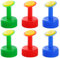 GXGM 6 Stück Flasche Top Bewässerung Kunststoff Pflanze Gießaufsatz Für Flaschen Bewässern Spike Sprinkler Geeignet Für 28mm Trinkflaschen Samen Sämling Garten 3 Farben Rot Grün Blau