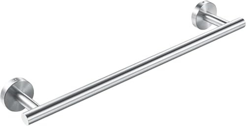 Mgoodoo Stainless Steel Towel Bar Rail-40 cm / 16 in, Wall Mounted Towel Holder,Round Towel Bar Bail Rack for Bathroom and Kitchen Accessory Polished Finish, Silver