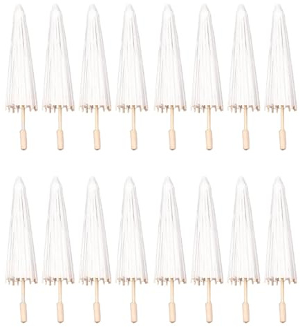 Feeuid Lot de 16 parapluies en papier pour mariage, 40 cm, en bambou, pour centre de table pour fête de , objets de scène pour photo