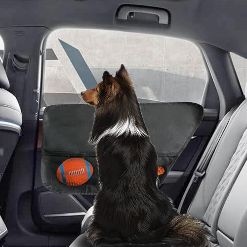 nuoozy Dog Car Door Protector Universal Pet Vehicle Door Guard Cover with 3 Storage Pockets for Sedans, Trucks, SUVs, Anti-Scratch Machine Washable Black (2 Pack)