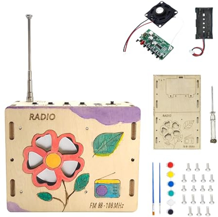 Kit de construcción de radio de madera, experimentos de ciencia para niños, kit de construcción de radio de madera, juego de construcción, juguetes a partir de 8-12 años, niños, adolescentes, niños
