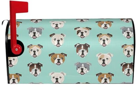 Magnetische Briefkasten-Abdeckung, Motiv: Englische Bulldogge, Weihnachtsmotive, Briefkasten-Dekoration