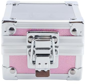 Alide Aluminum Nail Drill Bit Holder Storage Box 25 Holes Nail Drill Grinding Bit Stand Display Case E-file Bits Organizer Container (Pink)