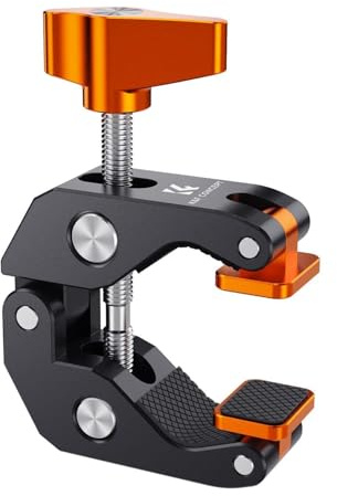 K&F CONCEPT Camera Mount Clamp, Super Crab Clamp with Rotatable Clamping Block, 1/4 and 3/8 Thread Holes for Round Pipe Flat Surface, Camera Mounts, and Other Photographic Accessories