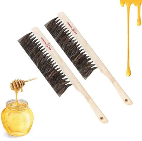 URBAN BEE Imkerbürste – Bienenbürste mit komfortablem Griff für Imker Weiche Bienenstockbürste, flexibles Imkerwerkzeug (einlagig schwarz)