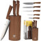 KARL HAUSMANN Bloc Couteaux Cuisine 5 Pièces - Ensembles de Couteaux de Cuisine - Set de Couteau Cuisine Acier Inoxydable - Bloc en Plastique avec Insert en Poils - Couteau Tranchants