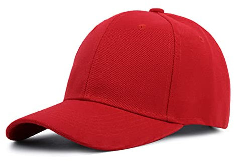 Gorra Unisex de Tamaño Ajustable con Velcro para Hombre y Mujer, Gorra de Béisbol Lisa Básica - Gorra Negra, Azul, Beige [Transpirable y Resistente] - Diseño Clásico (Rojo)