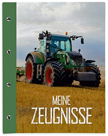 itenga Carpeta de certificados con tornillos extensibles para niños, adolescentes, adultos, niñas, niños, estudiantes (tractor en el campo)