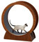 Katzenlaufrad Großes Katzenlaufrad, Indoor-Katzenspielzeug-Übungsrad mit Lücken-Anti-Klemm-Design, süßes braunes Katzenlaufrad aus Holz für alle Katzen (Größe: 80 x 30 x 88 cm)