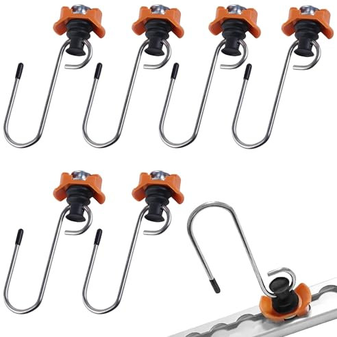 6 Stück Haken für Airlineschiene: TOATELU Single Endbeschlag, Airlineschiene Zubehör, Airlineschiene Fitting zum Aufhängen von Gegenständen bis 50 kg