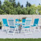 ARKEM Gartenstuhlauflagen für Hochlehner 6 STK. Blau 120x50x3cm Stoff Sitzauflagen GartenmöBel Hochlehner