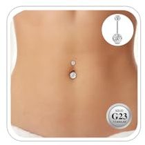 ESHIONER G23 Titanio Piercing Ombligo Plata Oro Dorado Joyas Perforadas de Mujer de Navel Rosa Azul Púrpura Colorido y Morado 14g 10mm 12mm Interior Pequeño Corto Largo Piercing Ombligo