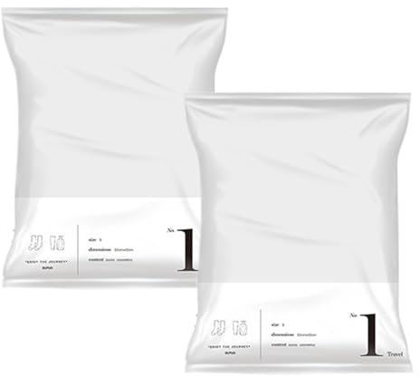 Sacchetti di imballaggio sottovuoto, sacchetti di compressione per il viaggio – 2 sacchetti spaziali, imballaggi di organizzatori per valigie e organizzazione domestica, non necessita di vuoto o pompa