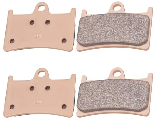 AHL 2 Pair Motocicleta Pastillas de Freno Delantero para Yamaha FZ6 Fazer S2 (Non ABS/Half Fairing/4 Piston Caliper) (4S81/4S8) 2007-2009 (Cobre sinterizado)