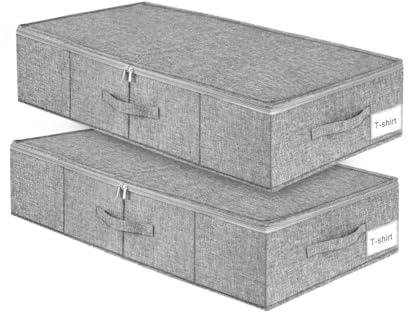 BUERPINKING Set 2 Scatole per Armadio Extra Large con Maniglie Resistenti, Scatole per Armadio, Organizer Armadio, Contenitori per Armadio Salvaspazio e Organizzatore Armadio per Riporre Vestit