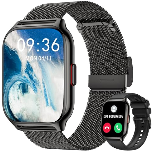 Montre Connectée Femme Homme, 2 Pouce HD avec Appel Bluetooth Smartwatch 100+ Sportifs,SpO2 Moniteur de Sommeil Cardiofréquencemètre -Nior