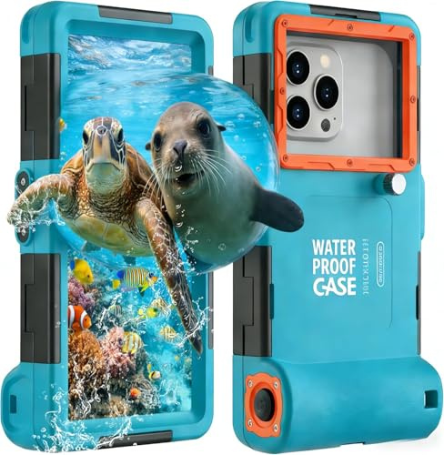 Unterwasser Handyhülle IP68 15m/50ft wasserdichte Handyhülle kompatibel mit iPhone 17_7 Pro/Pro Max/Plus/Mini Samsung Galaxy S10–S25 Plus/Ultra Xiaomi für Tauchen Schwimmen Fotos und Videos Blau