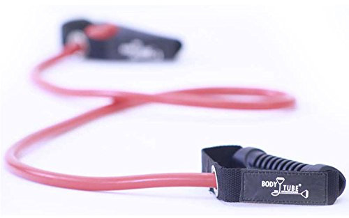 Dittmann® Tube ergonomique flexible, Rot-stark, 4 Count, Extra lourde, Band d'exercice, Band de musculation, Poignées intégrées, Entraînement musculaire, Poitrine, Bras, Épaules, Abdominaux, Mollets