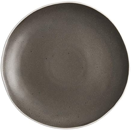 Olympia Chia Plates in Charcoal - Porcelain - Uneven Edge - 270(пїЅ) mm - 6 pc