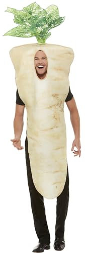 Smiffys Christmas Parsnip Costume, Brown with Tabard, Christmas Adult Fancy Dress, Xmas Dress Up Costumes