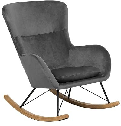 Stilvolles Schaukelsessel Samtstoff dunkelgru Ellan