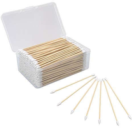 BOOSTEADY 6 Inch Cotton Gun Cleaning Swabs with Bamboo Handle in Storage Case（Choose Your Tip）