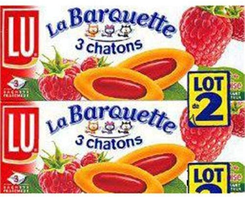 LU BARQUEETTE – Bandeja de frambuesa 240 G – Lote de 4 unidades